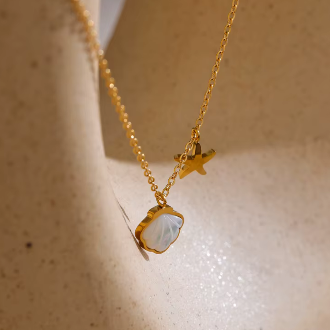 Mini collar de concha de estrella de mar