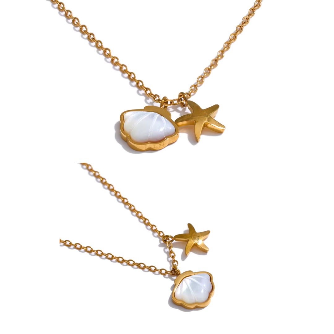 Mini collar de concha de estrella de mar