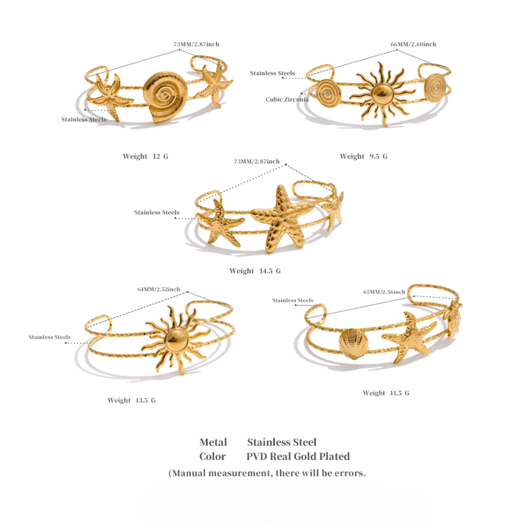 Pulseras de oro del océano (varias)