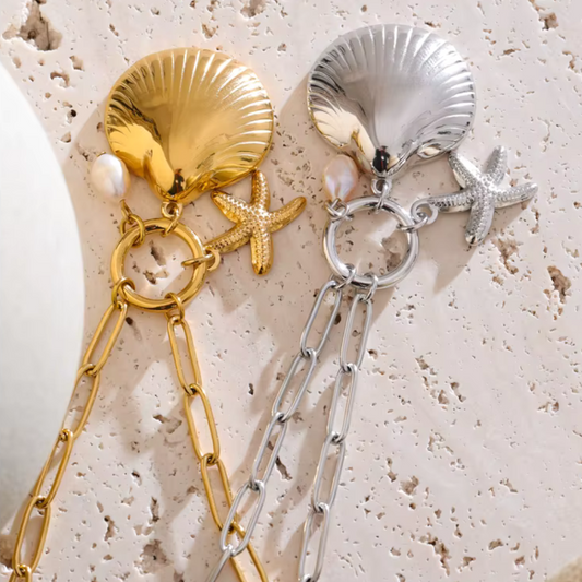 Starfish Shell Pearl Necklace