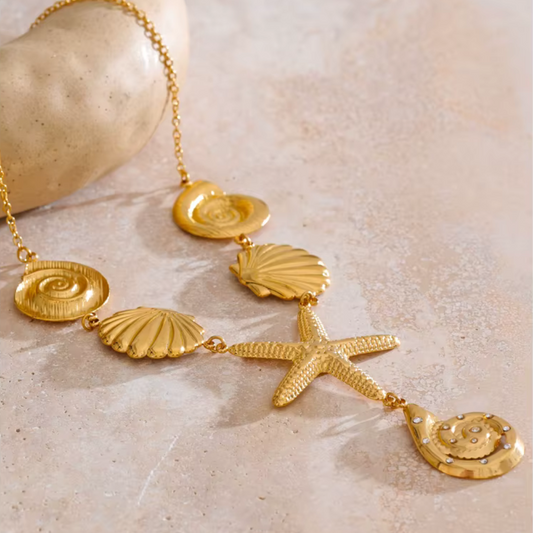 Starfish & Shell Pendant Necklace