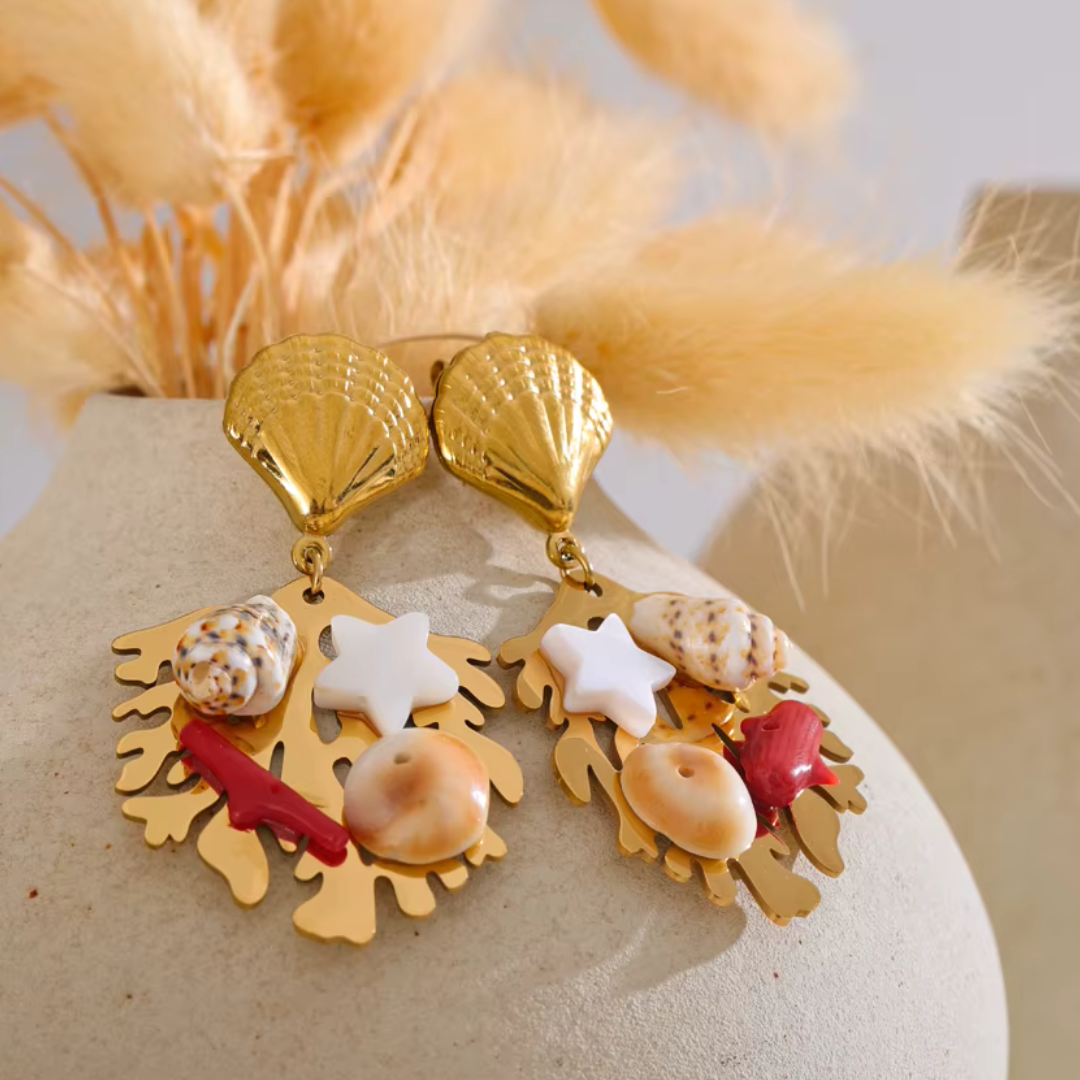 Ocean Shell Drop Earrings