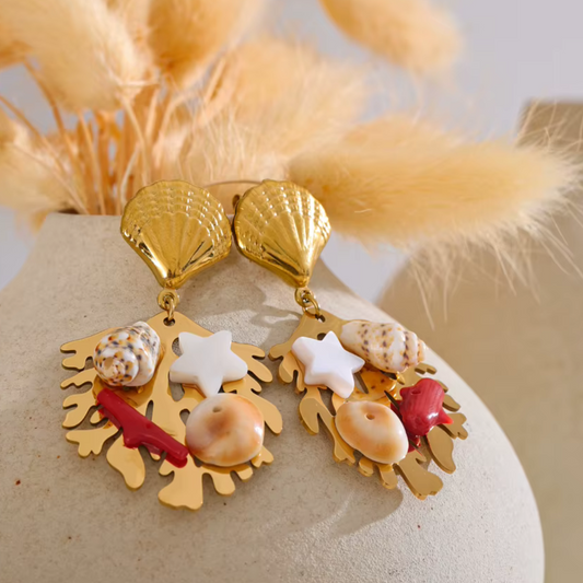 Ocean Shell Drop Earrings