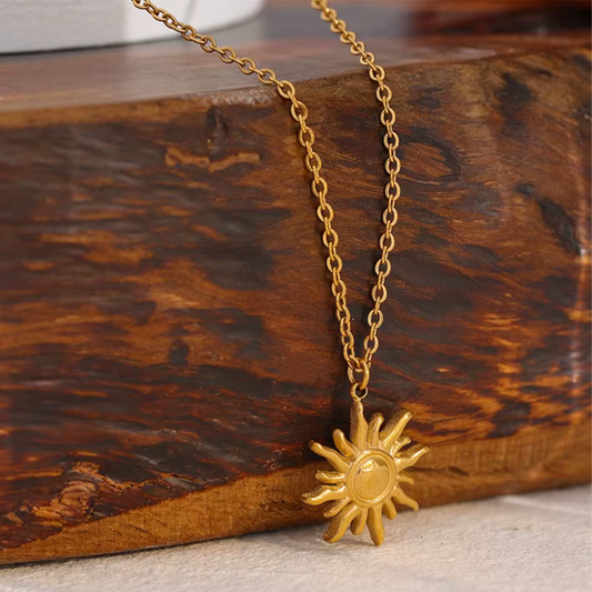 Golden Sun Pendant Necklace