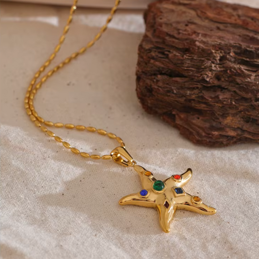 Colorful Starfish Pendant Necklace