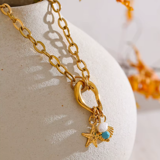 Golden Shell Charm Bracelet
