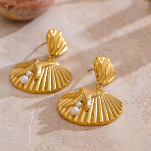 Pearl Sea Dangle Earrings