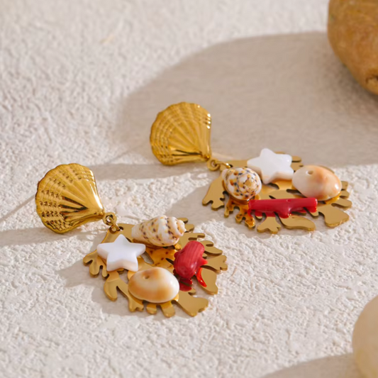 Ocean Shell Drop Earrings
