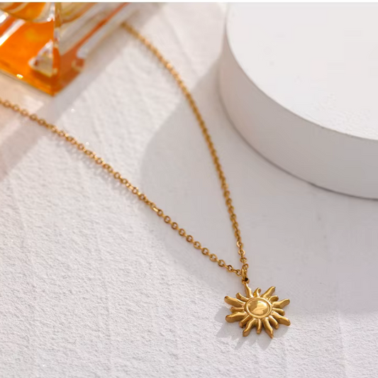 Golden Sun Pendant Necklace