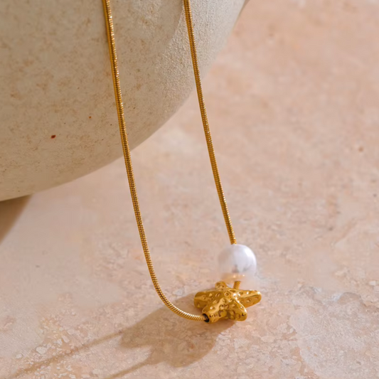 Starfish & Pearl Necklace