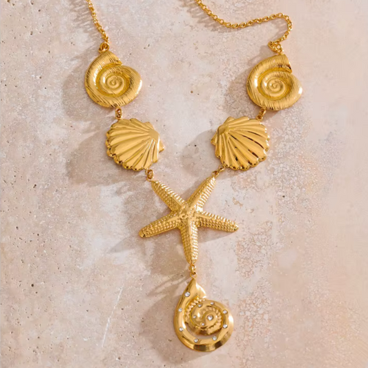 Starfish & Shell Pendant Necklace