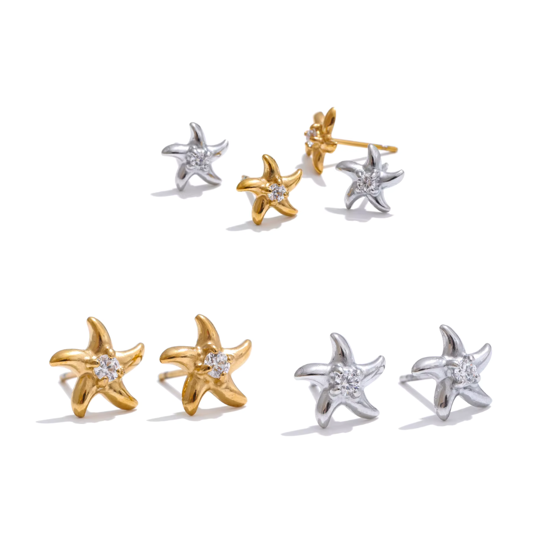Mini Starfish Stud Earrings