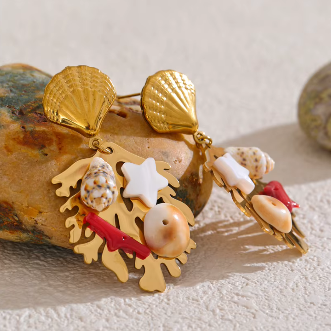 Ocean Shell Drop Earrings