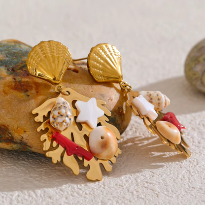 Ocean Shell Drop Earrings