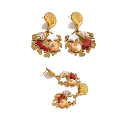 Ocean Shell Drop Earrings