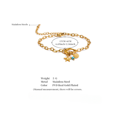 Golden Shell Charm Bracelet