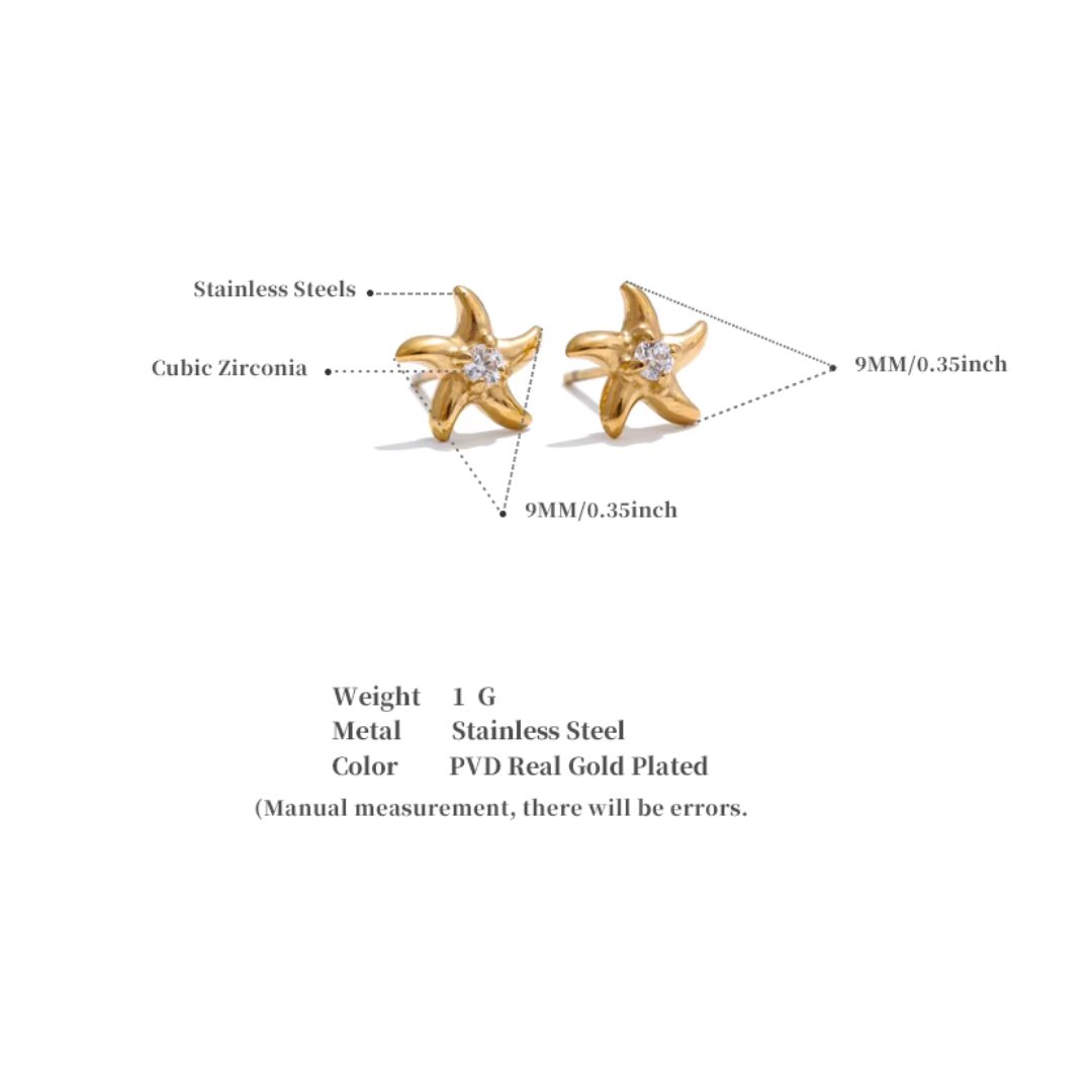 Mini Starfish Stud Earrings