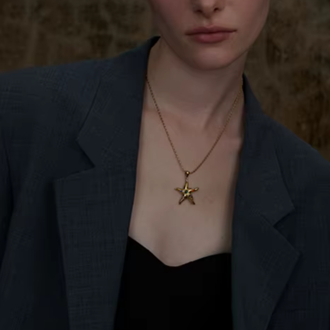 Colorful Starfish Pendant Necklace