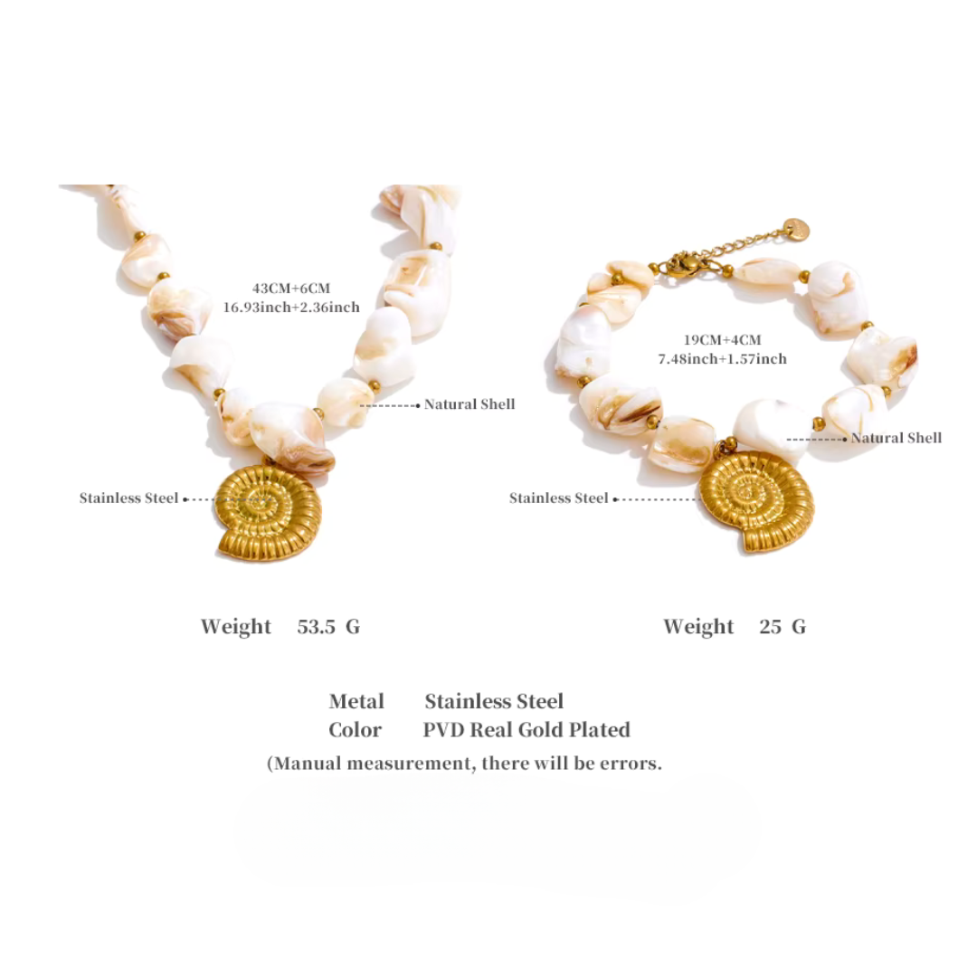 Natural Shell Chain Necklace or Bracelet