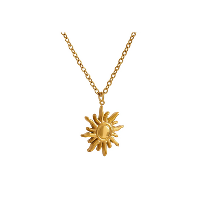 Collar colgante de sol dorado