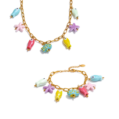 Collar o pulsera de estrella de mar Y2K