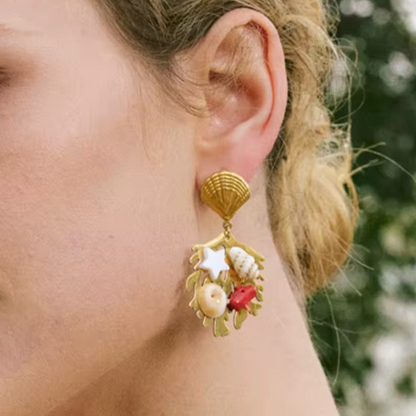 Ocean Shell Drop Earrings