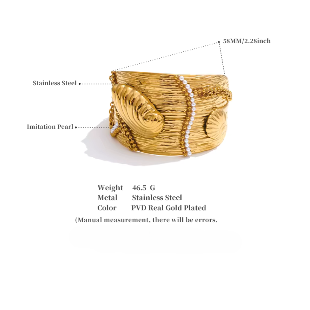 Wide Conch Shell Bangle