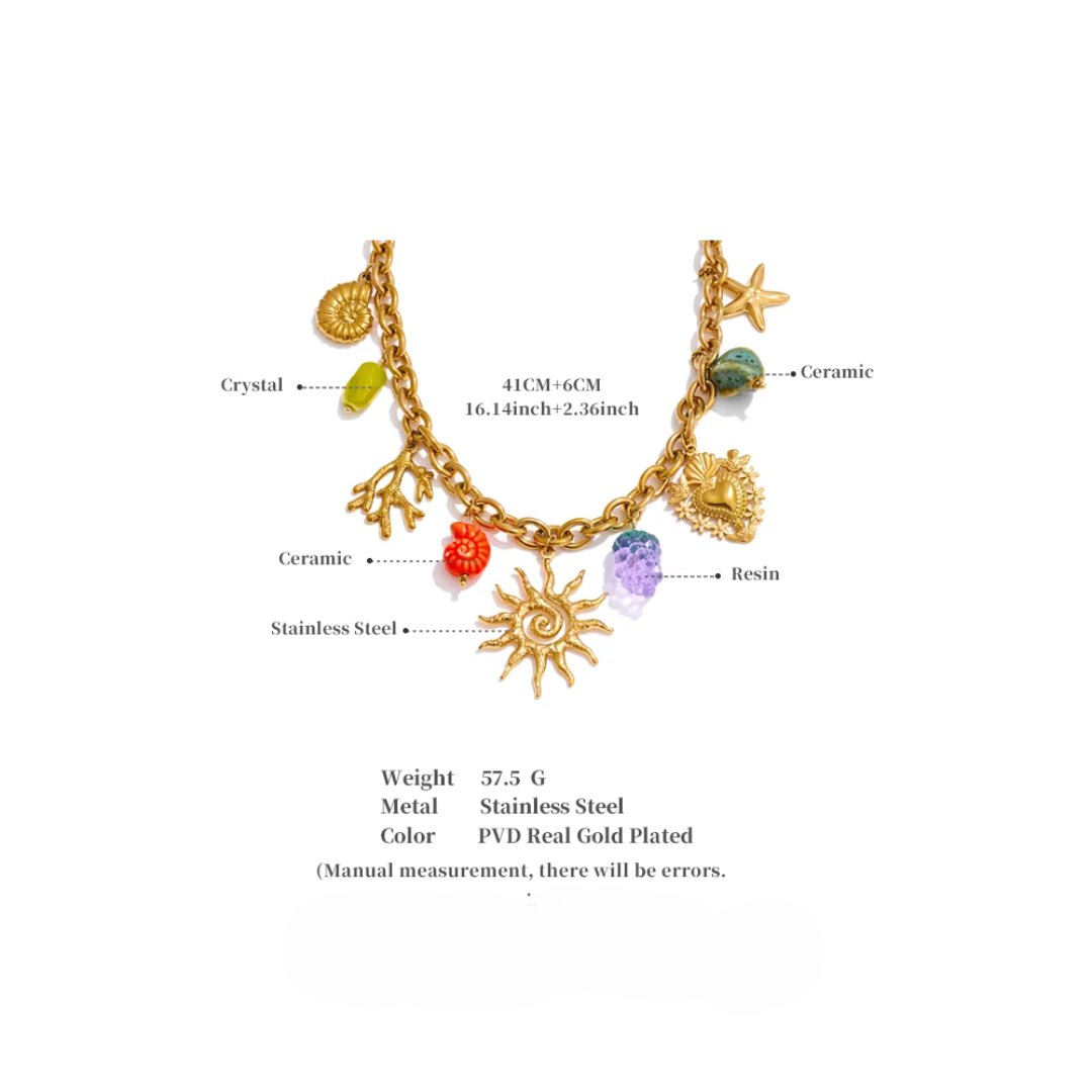Ocean Cool Necklace with Charms