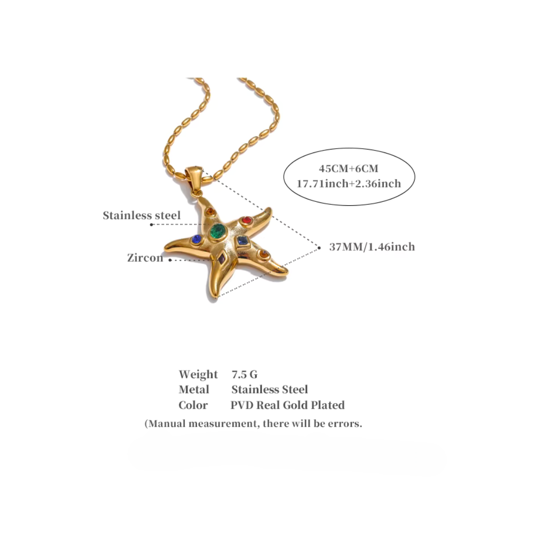 Colorful Starfish Pendant Necklace